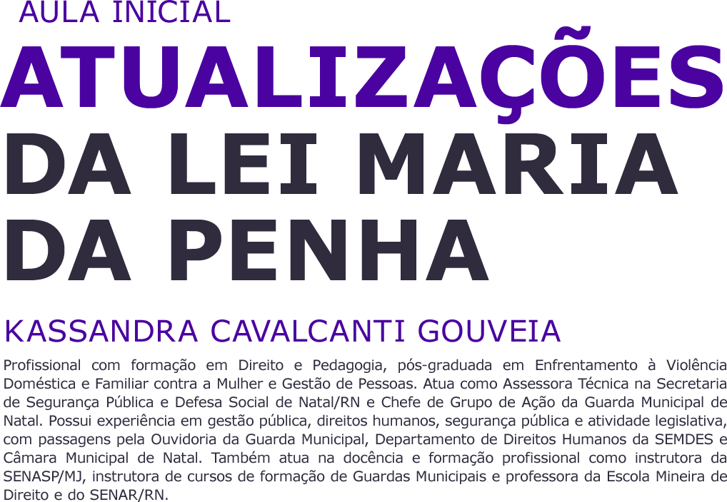 Aula aberta | Pós-graduação em Prevenção e Defesa da Mulher